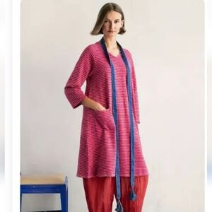 Gudrun Sjoden striped organic cotton dress tunic sz M